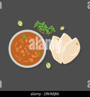 Indian Chicken Tikka Masala - Spicy Indian Chicken Tikka Masala Curry Vector Illustration Stock Vector
