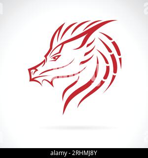 Vector of a dragon head  design on white background. Mythical creatures. Easy editable layered vector illustration. Stock Vector