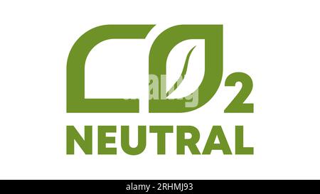 CO2 neutral vector, green stamp.Sustainable Atmosphere sign, Zero Carbon Emissions and Eco-Friendly Industrial Production. Stock Vector