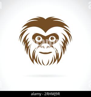 Vector of a gibbon face design on white background. Wildlife Animals. Easy editable layered vector illustration. Stock Vector