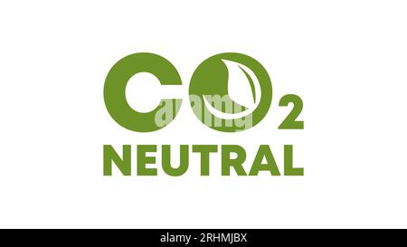 CO2 neutral vector, green stamp.Sustainable Atmosphere sign, Zero Carbon Emissions and Eco-Friendly Industrial Production. Stock Vector