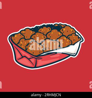 Chicken Nuggets - Cartoon style colorful vector illustration. Fast food icon concept isolated. Stock Vector