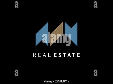 Real estate logo building. Letter m icon design. Stock Vector
