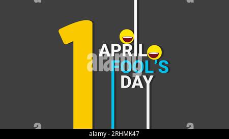 April fools day banner poster celebrated on april 1st, isolated on white background Stock Vector