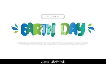 Earth day banner poster isolated on white background celebrated on ...