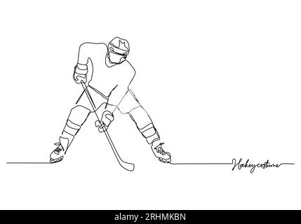 Hockey player. Hand drawn sketch. Winter sport. Vector illustration of  paints Stock Vector Image & Art - Alamy