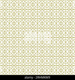 White Gold Circles Artdeco Seamless Pattern Stock Vector