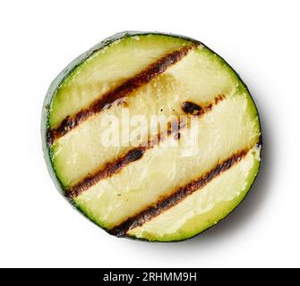 grilled zucchini slice isolated on white background, top view Stock Photo