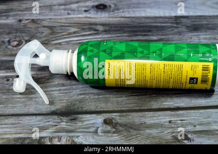 Cairo, Egypt, August 4 2023: Mister Sniper ant killer spray, Kills Ants, Cockroaches, Crickets, Scorpions, Spiders, and Other Insects, ability to quic Stock Photo