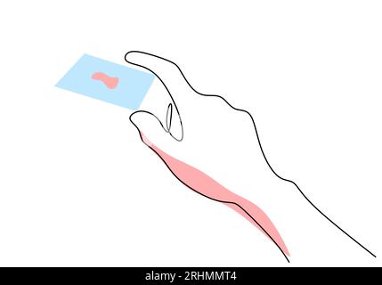 Microscope slide - Laboratory equipment and tools object, one line drawing continuous design, vector illustration for science and education. Stock Vector