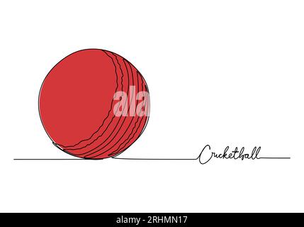 Cricket Ball. Single In Modern Flat And Thin Line Style Isolated On White  Background. Outline Cricket Game Symbol. Royalty Free SVG, Cliparts,  Vectors, and Stock Illustration. Image 61423327.