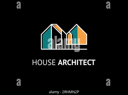 house architect logo line simple, vector illustration template Stock Vector