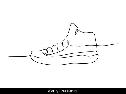 Basketball Shoes One Line Drawing: Continuous Hand Drawn Sport Theme Stock Vector