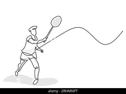 Premium Vector | Badminton player continuous line drawing vector line art