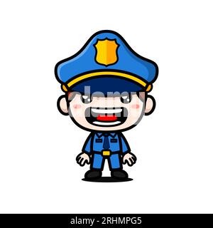 Cute Policeman Cartoon Character Stock Vector