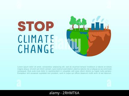 Stop climate change background banner poster for nature promotion to save earth Stock Vector