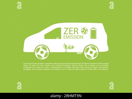 Zero emission background suitable for industry, eco, medical, pollution, automobile. Environmental zero waste nature friendly lifestyle. Stock Vector
