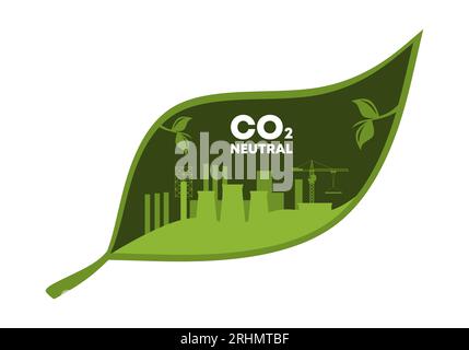 Zero emission background suitable for industry, eco, medical, pollution, automobile. Environmental zero waste nature friendly lifestyle. Stock Vector