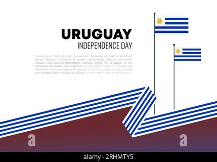 Uruguay independence day background banner poster for national celebration on august 25. Stock Vector