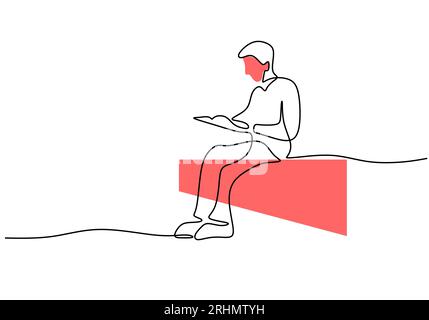 One continuous single line of isolated on white background. Stock Vector