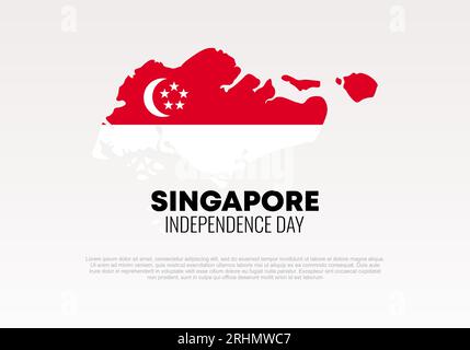 Singapore independence day background banner poster for national celebration on august 9. Stock Vector