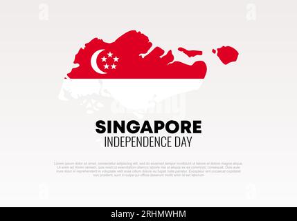 Singapore independence day background banner poster for national celebration on august 9. Stock Vector