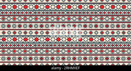 Set of seamless patterned patterns with hand drawn tribal designs. Good for textiles, headbands, paper and wallpaper. The combination of colors and mo Stock Vector