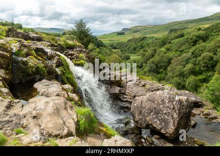 The River Endrick  at Loup of Fintry waterfalls near Fintry, Scotland Stock Photo