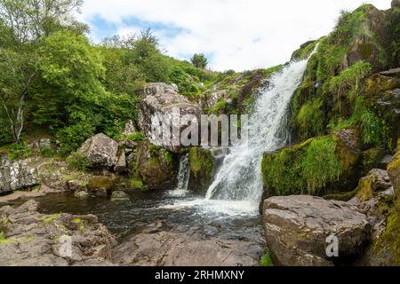 The River Endrick  at Loup of Fintry waterfalls near Fintry, Scotland Stock Photo
