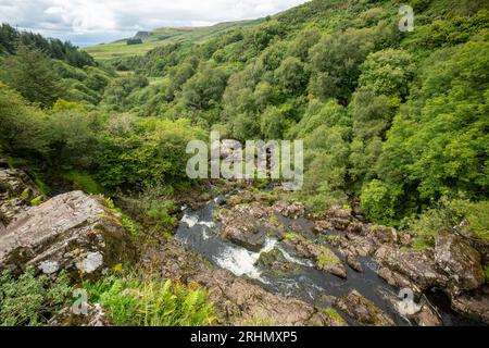 The River Endrick  at Loup of Fintry waterfalls near Fintry, Scotland Stock Photo