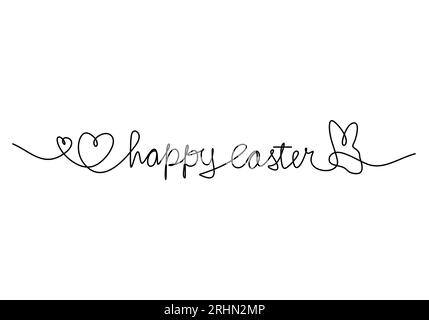 One continuous single line of love egg for easter day isolated on white background. Stock Vector