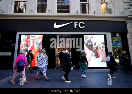 The Nike FC shop can be seen on George Street in Sydney Australia. Picture date Thursday August 17 2023 Stock Photo Alamy