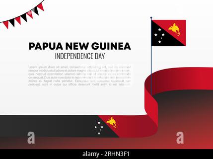 Papua New Guinea Independence day background banner poster for national celebration on September 16. Stock Vector