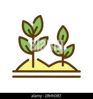 Growing plants color line icon. Garden service. Editable stroke. Stock Vector
