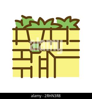 Gutter clearance color line icon. Garden service. Editable stroke. Stock Vector