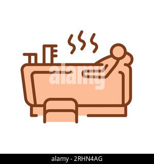 Medicinal bath sign сolor line icon. Physiotherapy. Pictogram for web page. Stock Vector
