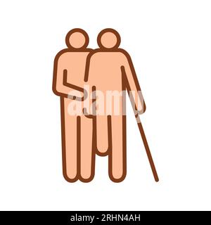 Rehabilitation sign сolor line icon. Physiotherapy. Pictogram for web page. Stock Vector