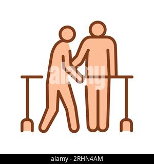 Rehabilitation sign сolor line icon. Physiotherapy. Pictogram for web page. Stock Vector