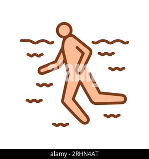 Swimming sign сolor line icon. Physiotherapy. Pictogram for web page. Stock Vector