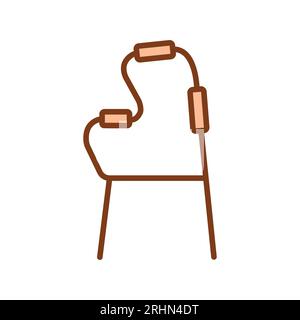 Crutch sign сolor line icon. Physiotherapy. Pictogram for web page. Stock Vector