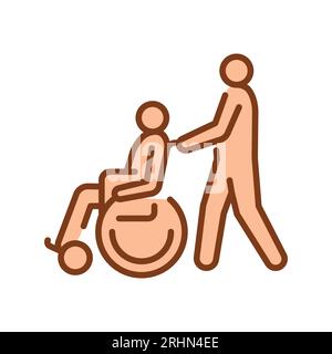 Rehabilitation sign сolor line icon. Physiotherapy. Pictogram for web page. Stock Vector