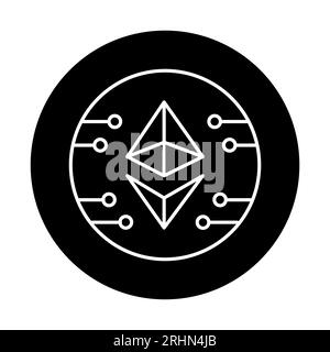 Cryptocurrency black line icon. Virtual money. Pictogram for web page. Stock Vector