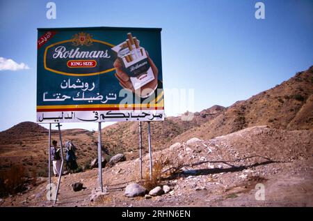 Cigarette Advert Hoarding Near Ibb Yemen Stock Photo