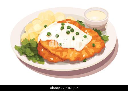 Schnitzel Vector Flat Minimalistic Isolated Stock Vector Image & Art 