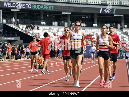 Helena Ponette, Belgian Camille Laus, Belgian Paulien Couckuyt and Belgian  Imke Vervaet pictured after the final of the women's 4x400m relay race, at  the 19th IAAF World Athletics Championships in Eugene, Oregon