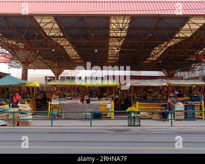 Pijaca Markale outdoor covered food market in the city Sarajevo, Bosnia and Herzegovina, August 18,2023. Stock Photo