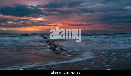 Sunset Over the Baltic Sea Stock Photo