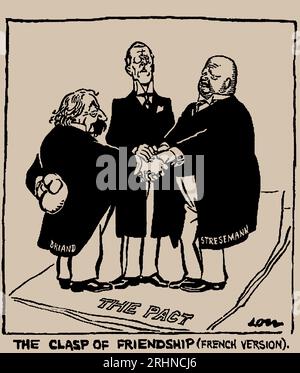 The Clasp Of Friendship (French Version). From "The Star". Museum: PRIVATE COLLECTION. Author: Sir David Low. Stock Photo