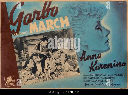Movie poster 'Anna Karenina' by Clarence Brown with Greta Garbo in the title role. Museum: PRIVATE COLLECTION. Author: PANELLA. Stock Photo