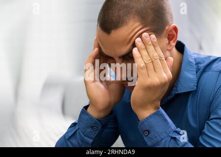 Vertigo Dizzynes. BPPV Head Brain Stroke And Canaliths Stock Photo